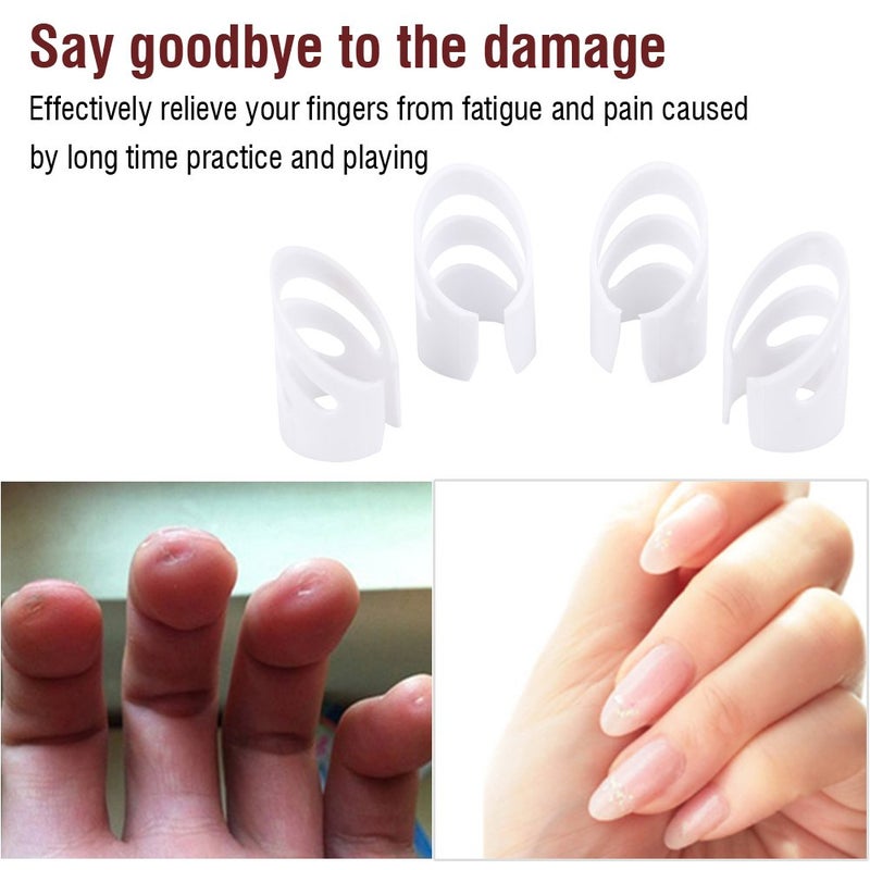 VGEBY 4Pcs Plastic Finger Picks, Guitar Finger Protectors Guitar Thumb Picks Fingertip Protector Set Plastic for Guitar Bass Ukulele Mandolin Delrin Picks Medium Guitar Finger Span - Image 3